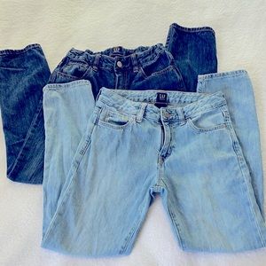 2 pairs of Gap, girls jeans.